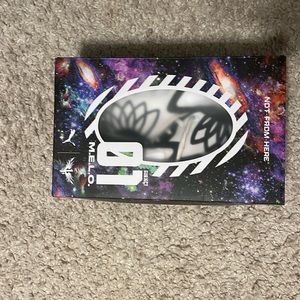 Used Melo ball basketball shoes, White and black, Worn.